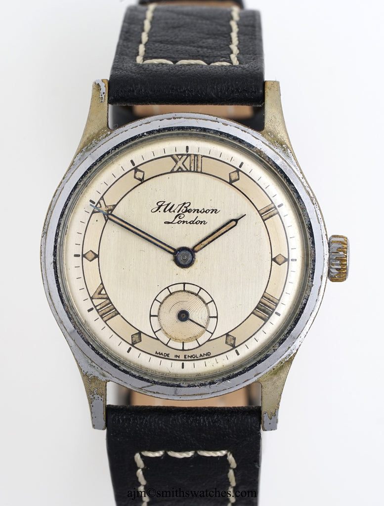 J W BENSON LONDON SMITHS MADE IN ENGLAND ROMAN NUMERAL DIAL