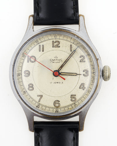 DELUXE SMITHS ENGLISH ANTARCTIC EXPEDITION PATTERN WRISTWATCH 17J SERVICED MODEL A454 c1958 PP ENGRAVING