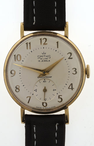 DELUXE SMITHS GENTS 9CT GOLD PRESENTATION WRISTWATCH SERVICED 1961