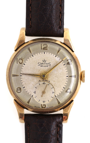 DELUXE SMITHS A504 HALLMARKED SOLID 9T GOLD AS DISPLAYED IN ADVERTS 1958 BOXED PAPERS