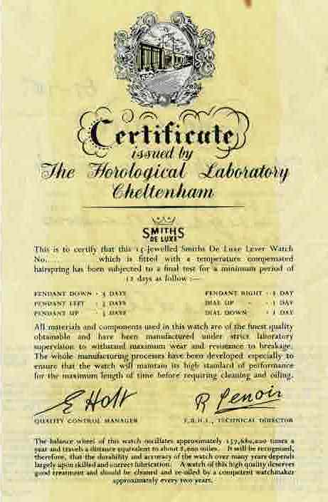 FORMAL VALUATION SMITHS ENGLISH WATCH