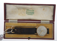 J W BENSON MADE IN ENGLAND HIGH GRADE 18J SOLID 9CT GOLD ENGLISH WRISTWATCH 1953 BOXED SMITHS