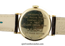 DELUXE MODEL A 501 1955 AUSTIN MOTOR COMPANY 9 CT GOLD ENGLISH WRISTWATCH BOXED PAPERS