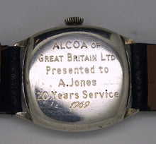 DELUXE SMITHS SILVER CUSHION CASE 1960'S ENGLISH ALCOA WRISTWATCH