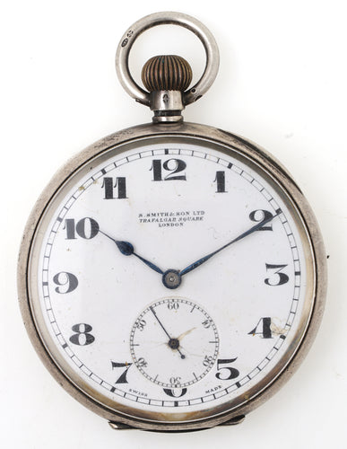 SMITHS EARLY S SMITH & SON LTD SILVER SWISS MADE POCKET WATCH