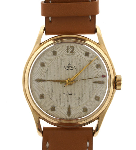 DELUXE SMITHS SOLID  9CT GOLD GENTS WRISTWATCH 1956 PRESENTATION BRISTOL MOTORS