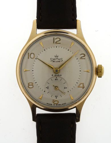 DELUXE SMITHS GENTS ENGLISH PATTERN GOLD PLATED  MODEL A 417 C 1958