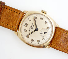 J W BENSON SMITHS 15J 9CT GOLD TI CUSHION PRESENTATION WATCH 1960
