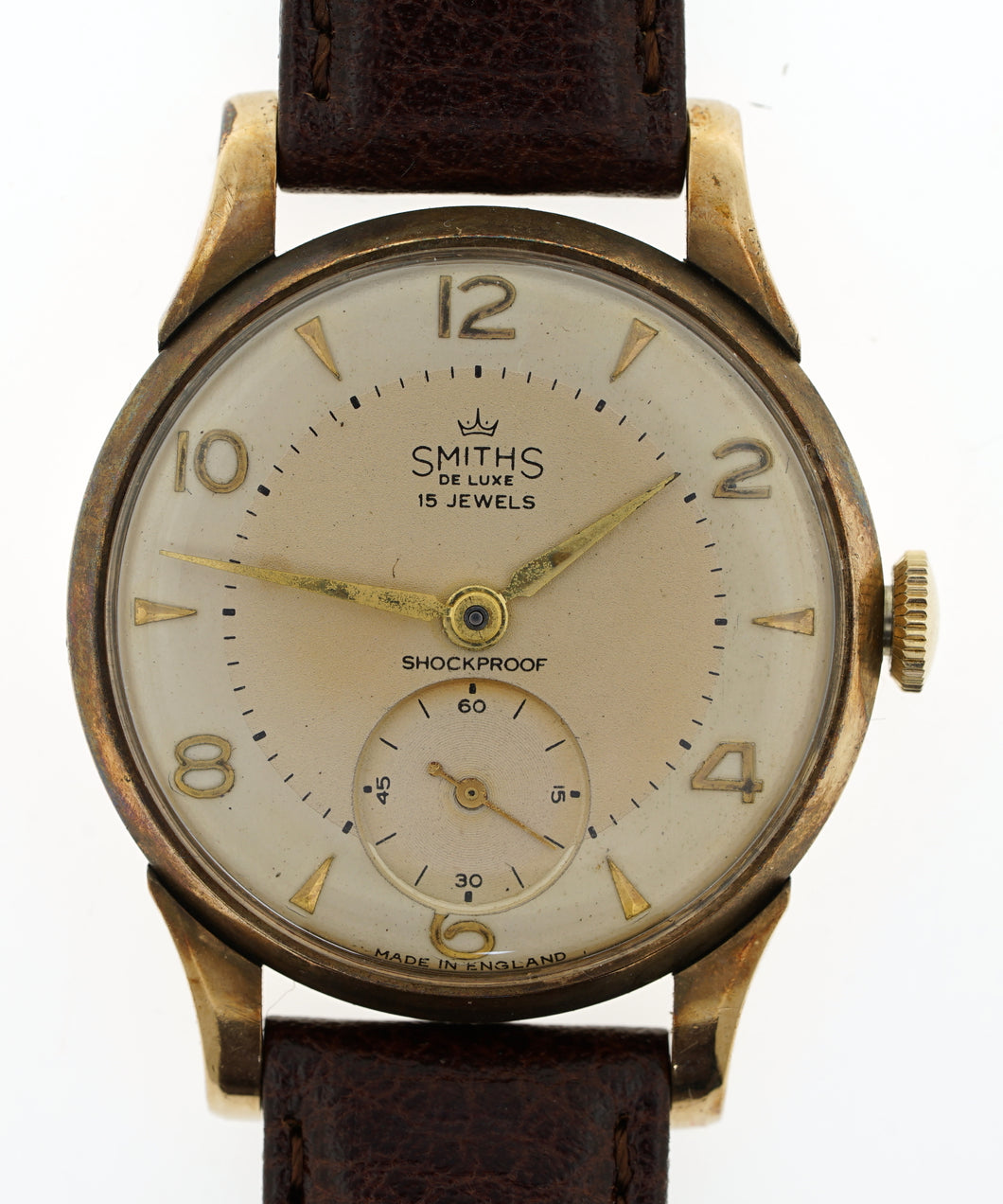 DELUXE SMITHS A504 HALLMARKED SOLID 9T GOLD 1959 PRESENTATION WATCH