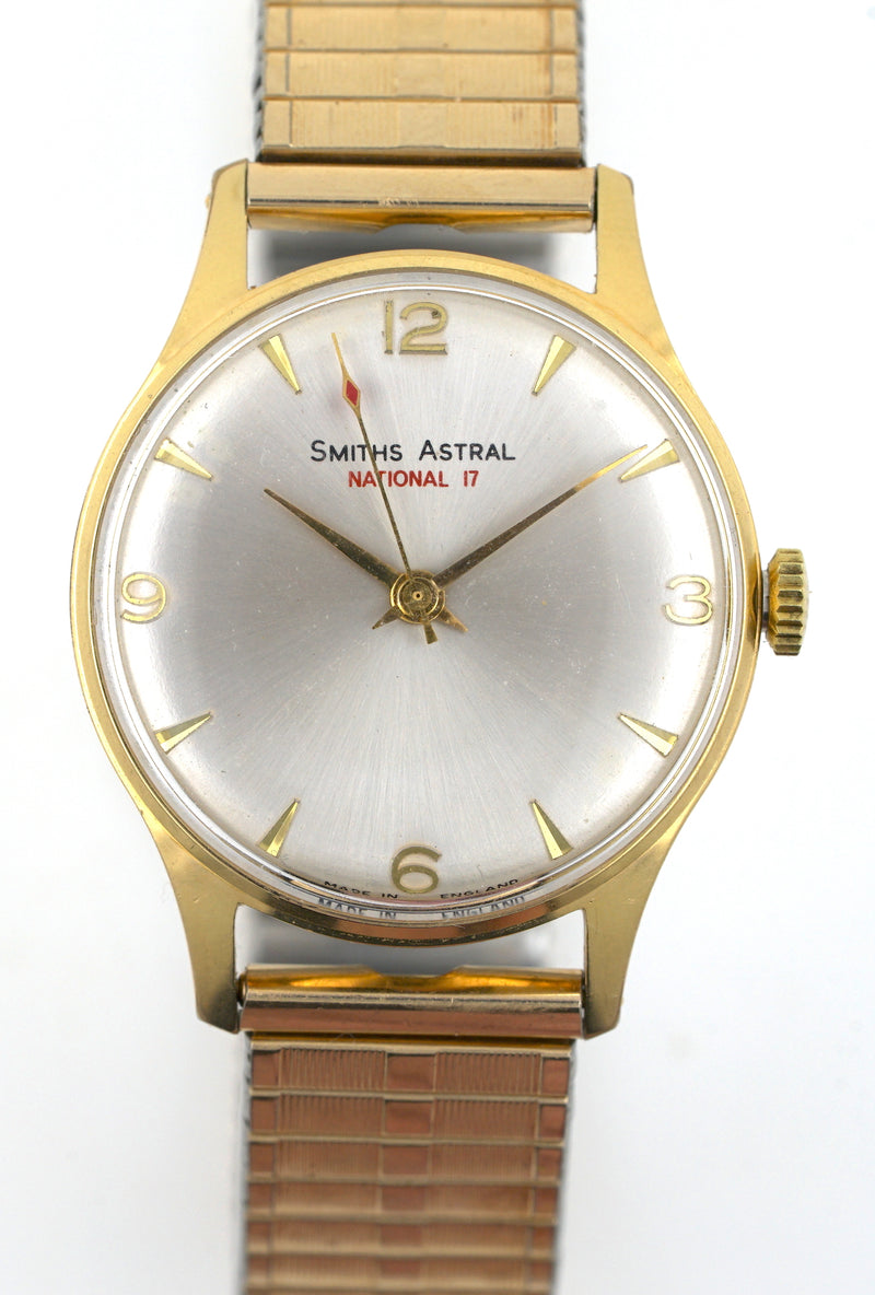 SMITHS ASTRAL NATIONAL 17 JEWEL 1960'S GOLD PLATE AND STEEL
