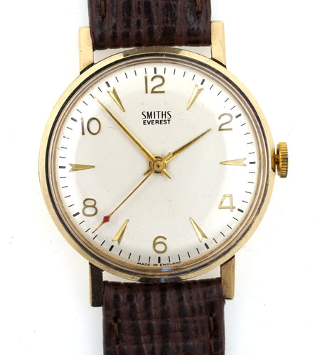 EVEREST SMITHS MADE IN ENGLAND SOLID 9 CT GOLD 17 JEWEL SMITHS ENGLISH MADE WRISTWATCH c 1968