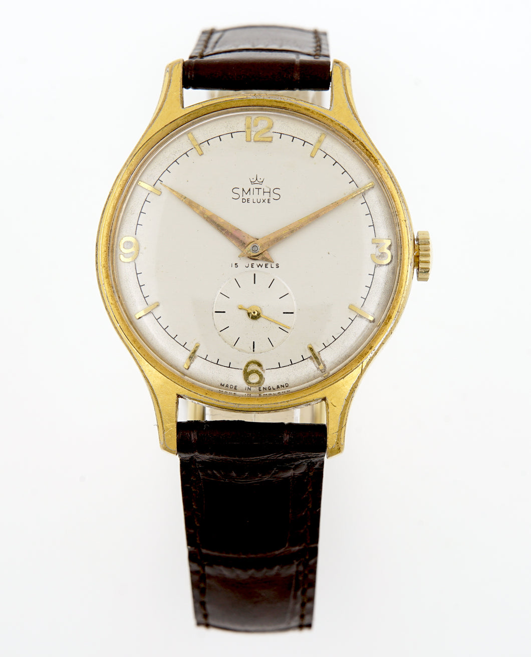 DELUXE SMITHS LARGE GENTS ENGLISH WRISTWATCH MODEL A325 A RARE MODEL c 1955/6 2