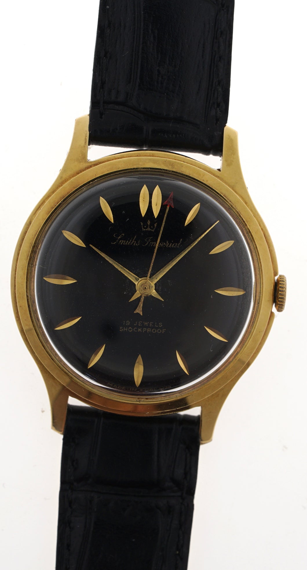 IMPERIAL SMITHS BLACK DIAL VINTAGE GENTS WRISTWATCH CIRCA 1960 smithswatches