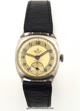 DELUXE SMITHS SILVER CUSHION CASE 1960'S ENGLISH ALCOA WRISTWATCH