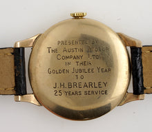 DELUXE SMITHS MADE IN ENGLAND LARGE SIZED  15 JEWEL 9CT GOLD WRISTWATCH C 1953  WITH BOX