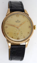 DELUXE SMITHS MADE IN ENGLAND LARGE SIZED  15 JEWEL 9CT GOLD WRISTWATCH C 1953  WITH BOX